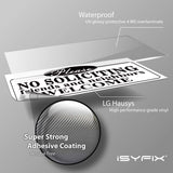 No soliciting sign sticker – white, on front door