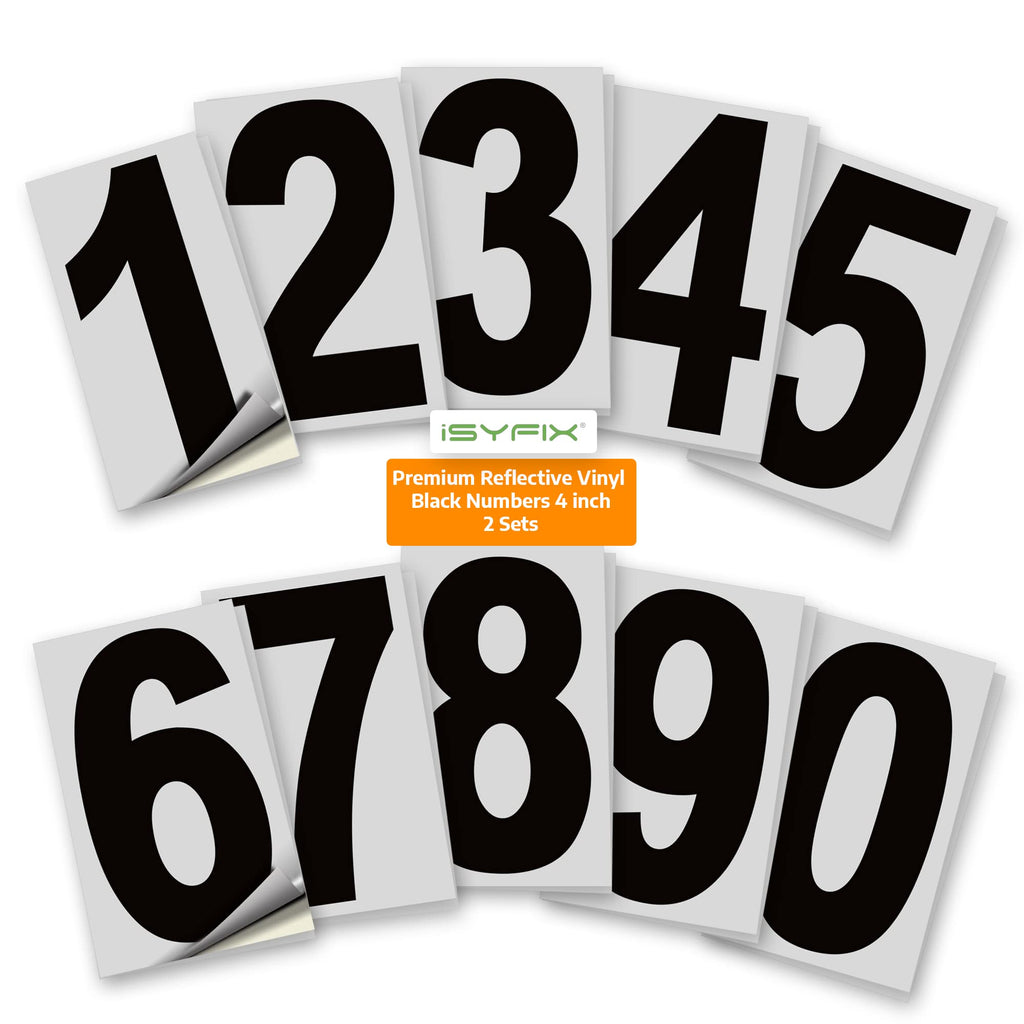Vinyl Number Stickers with Background Set