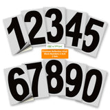 Vinyl Number Stickers with Background – Black 0–9, 2 Sets, 6 Sizes