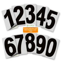 Vinyl Number Stickers with Background – Black 0–9, 2 Sets, 6 Sizes