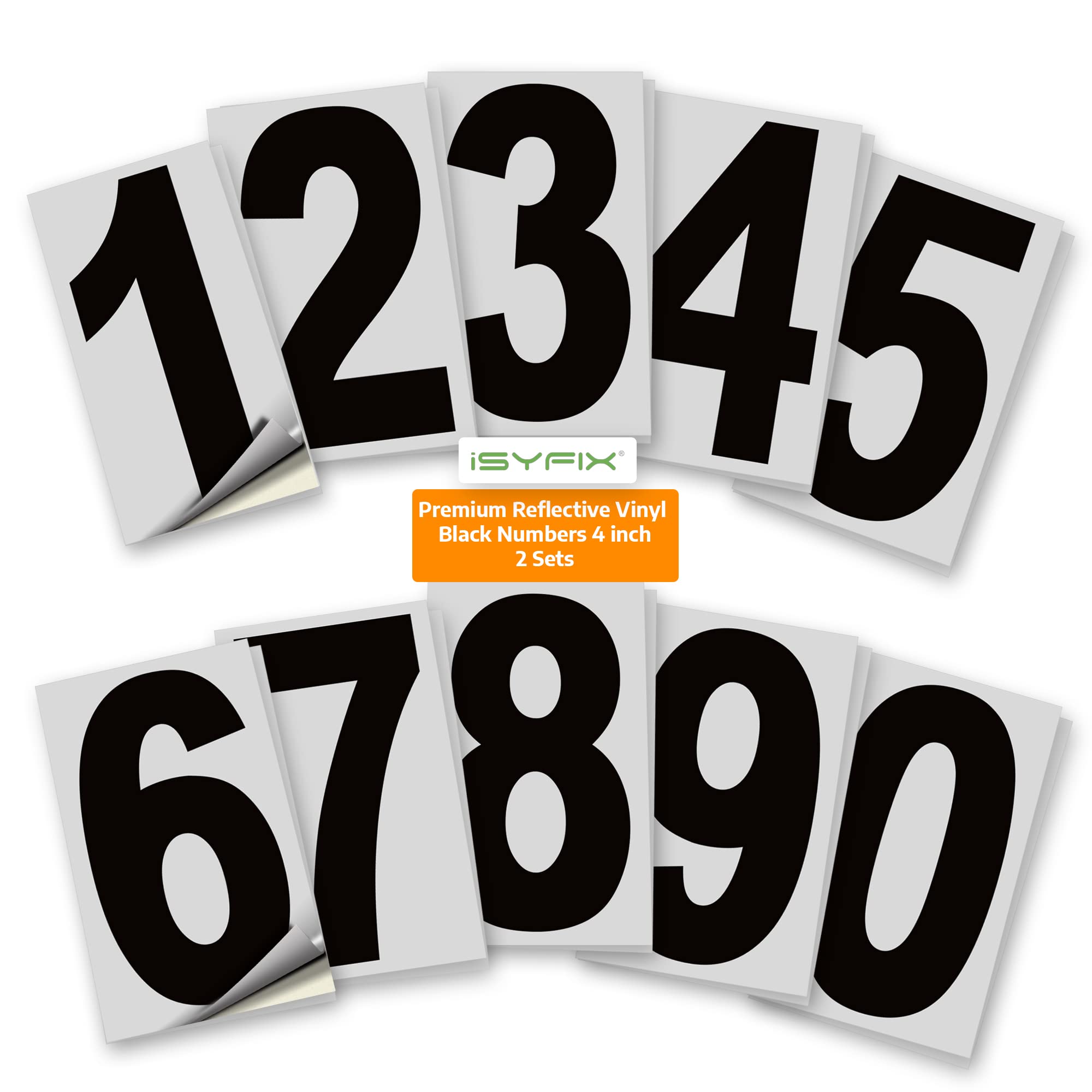 Vinyl Number Stickers with Background Set