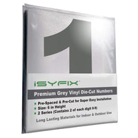 iSYFIX vinyl number stickers – Grey