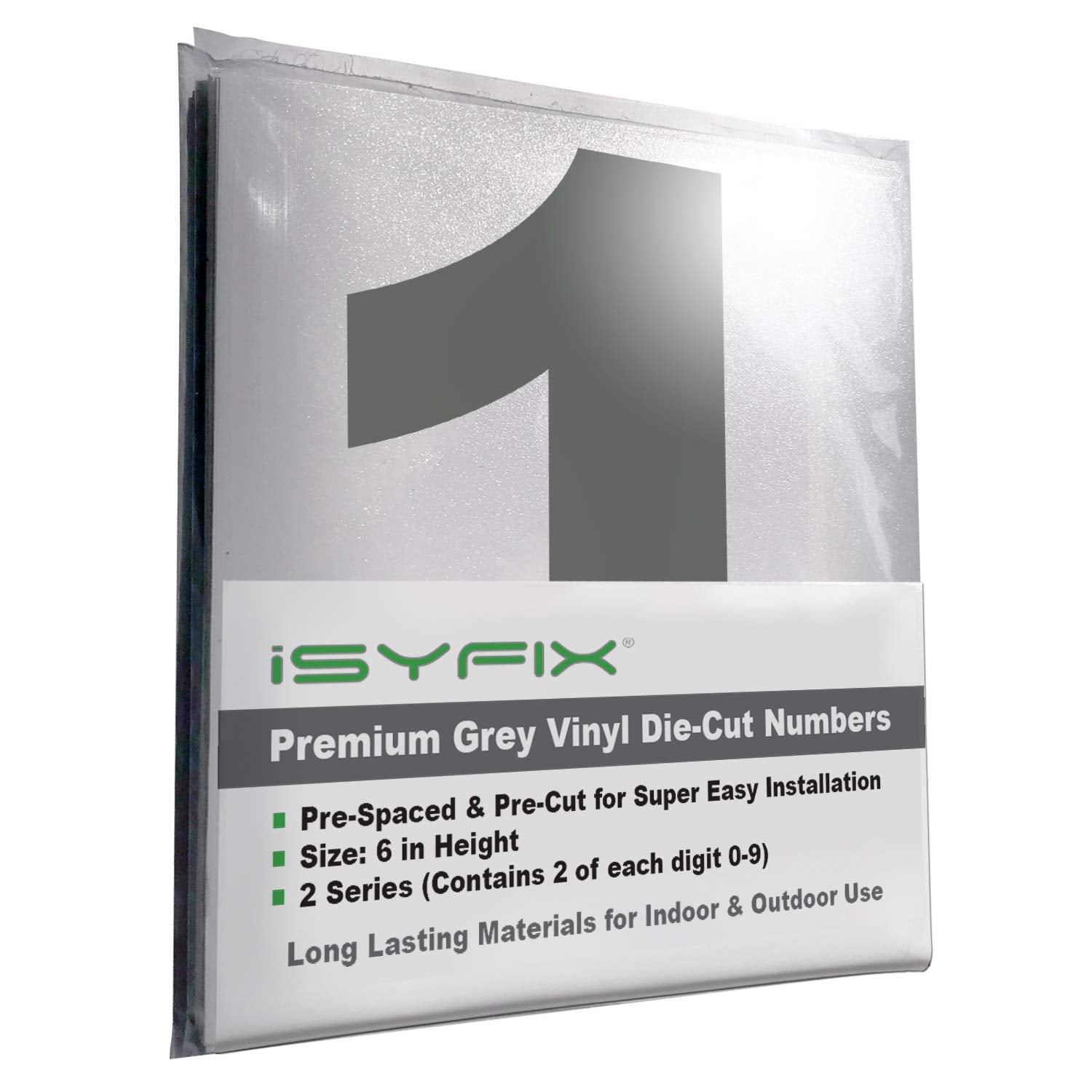 iSYFIX vinyl number stickers – Grey