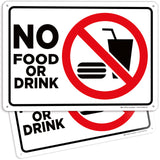 No Food or Drink Signs – Aluminum, Vinyl & Plastic, 10 x 7 & 14 x 10 in
