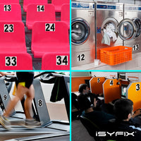 Black vinyl number stickers with background - product gallery