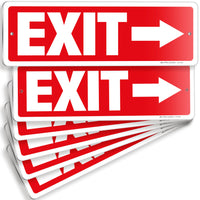Exit sign with directional arrows — aluminum, right arrow, 12 x 4 inch
