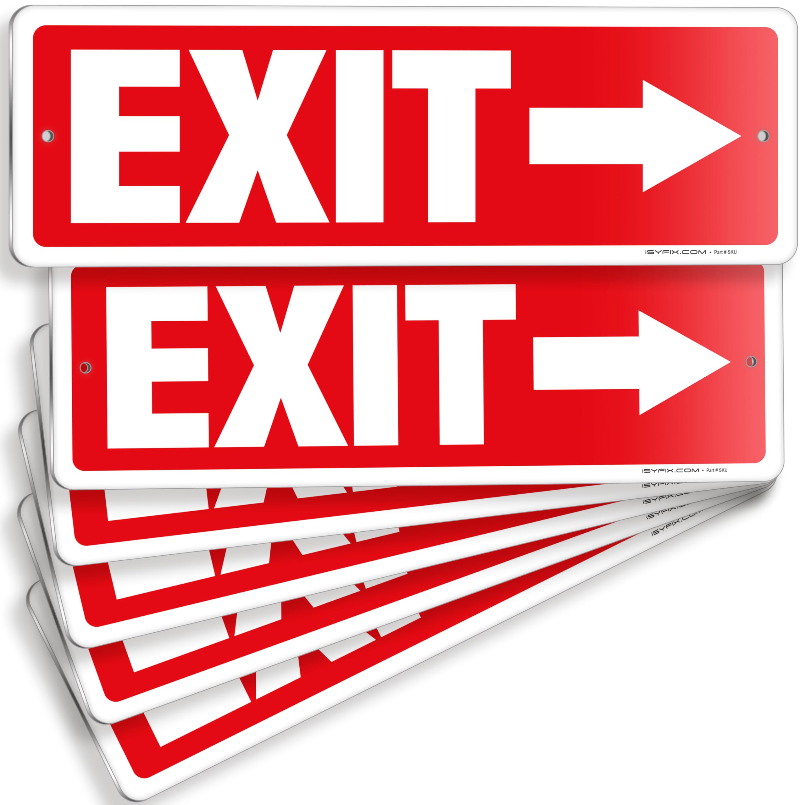 Exit sign with directional arrows — aluminum, right arrow, 12 x 4 inch