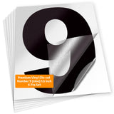 Number 9 vinyl sticker – black