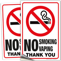 No Smoking No Vaping Sign – Aluminum, Vinyl & Plastic, 3 Sizes