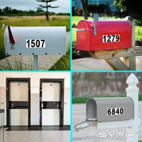 Black vinyl number stickers with background - product gallery