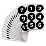 Consecutive Number Stickers 1–100 – Round Vinyl Labels, 7 Colors