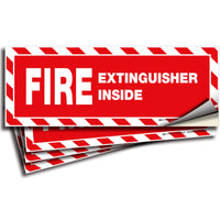 Fire Extinguisher Inside Stickers – 8 x 3 in Vinyl, 4-Pack, 3 Colors