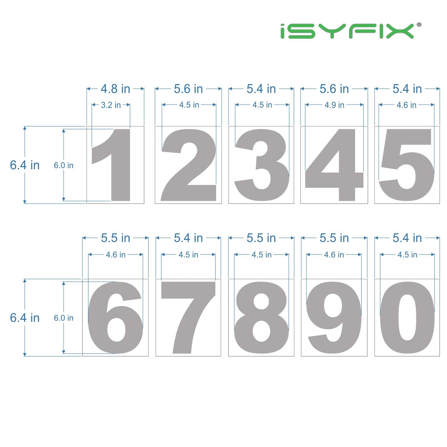 iSYFIX vinyl number stickers – Gold Brushed