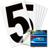 Number 5 black on white background, 5 inch vinyl sticker