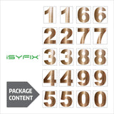 iSYFIX vinyl number stickers – Gold Brushed