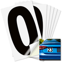 Number 0 black on white background, 5 inch vinyl sticker