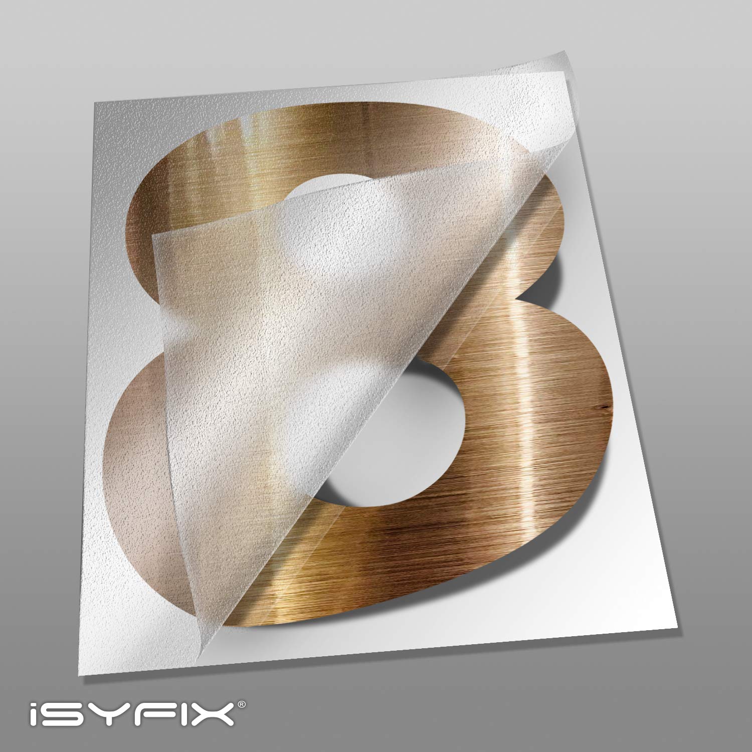 iSYFIX vinyl number stickers – Gold Brushed