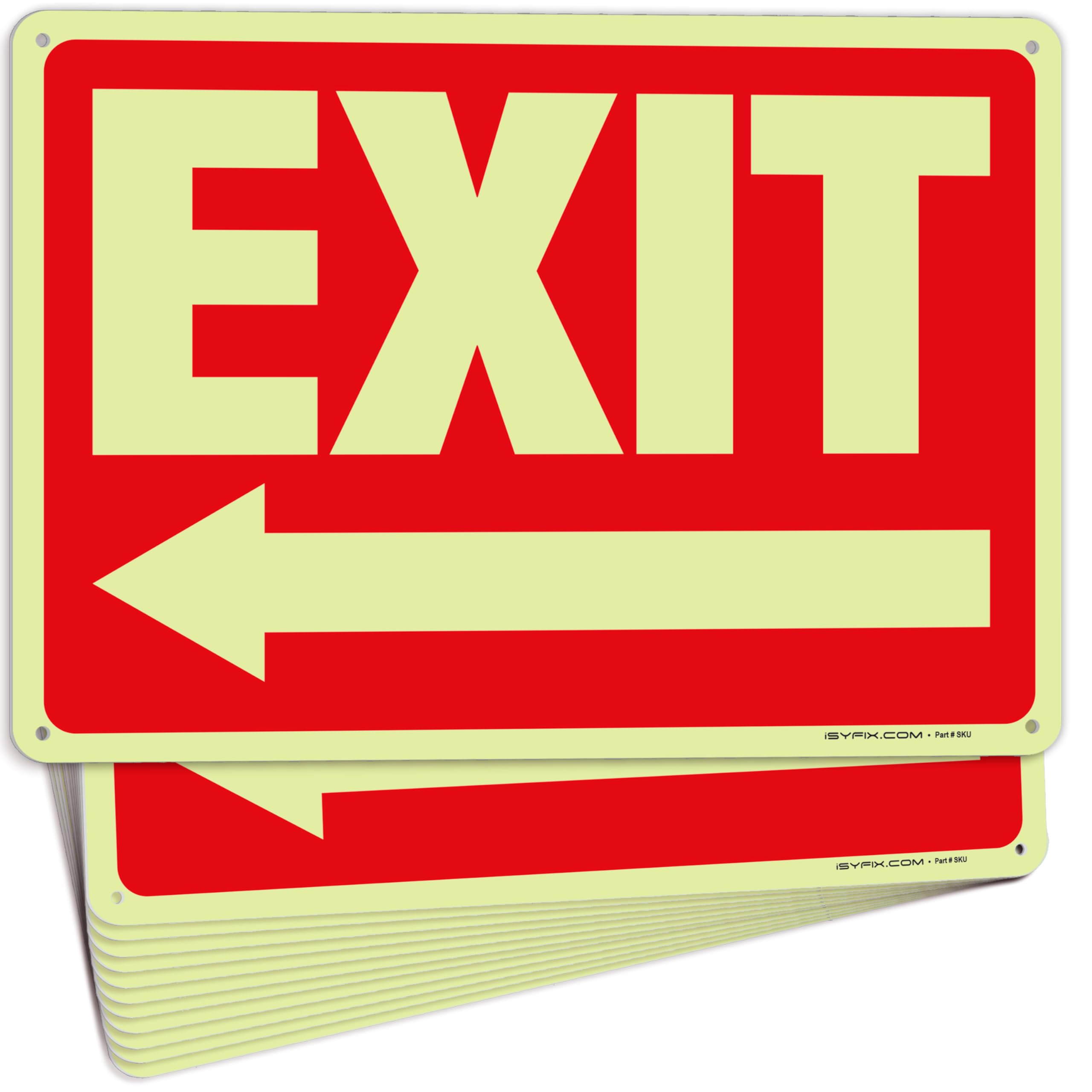 Exit Signs - Glow in the Dark Red