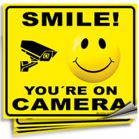 Smile You're on Camera Sign – Aluminum, Vinyl & Plastic