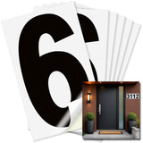 Number 6 black on white background, 6 inch vinyl sticker