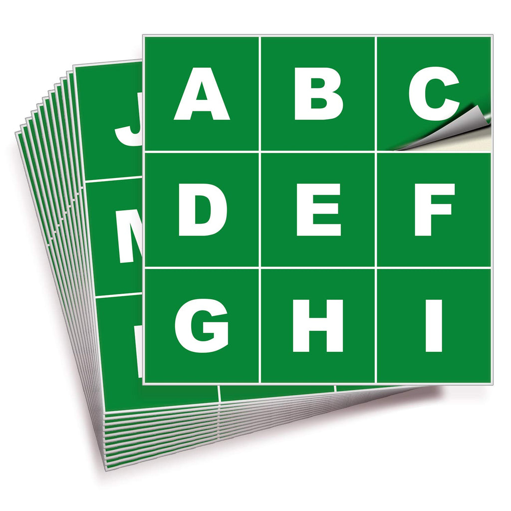 Square Letters Stickers - A to Z