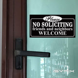No soliciting sign sticker – black, 4-pack