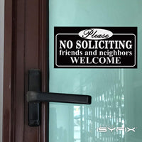 No soliciting sign sticker – black, 4-pack