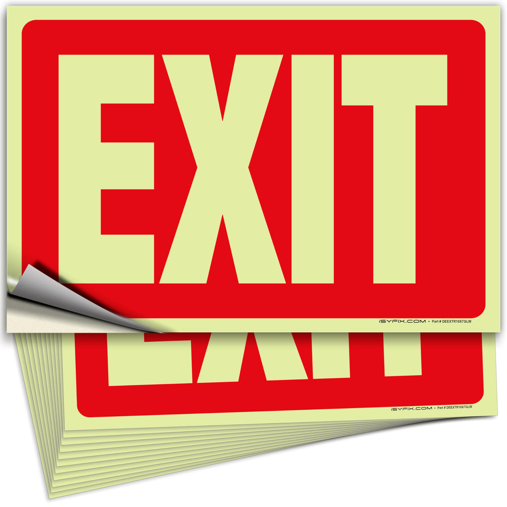 Exit Signs - Glow in the Dark Red