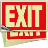 Glow in the Dark Exit Signs – Red, Arrow Options, 10 x 7 in