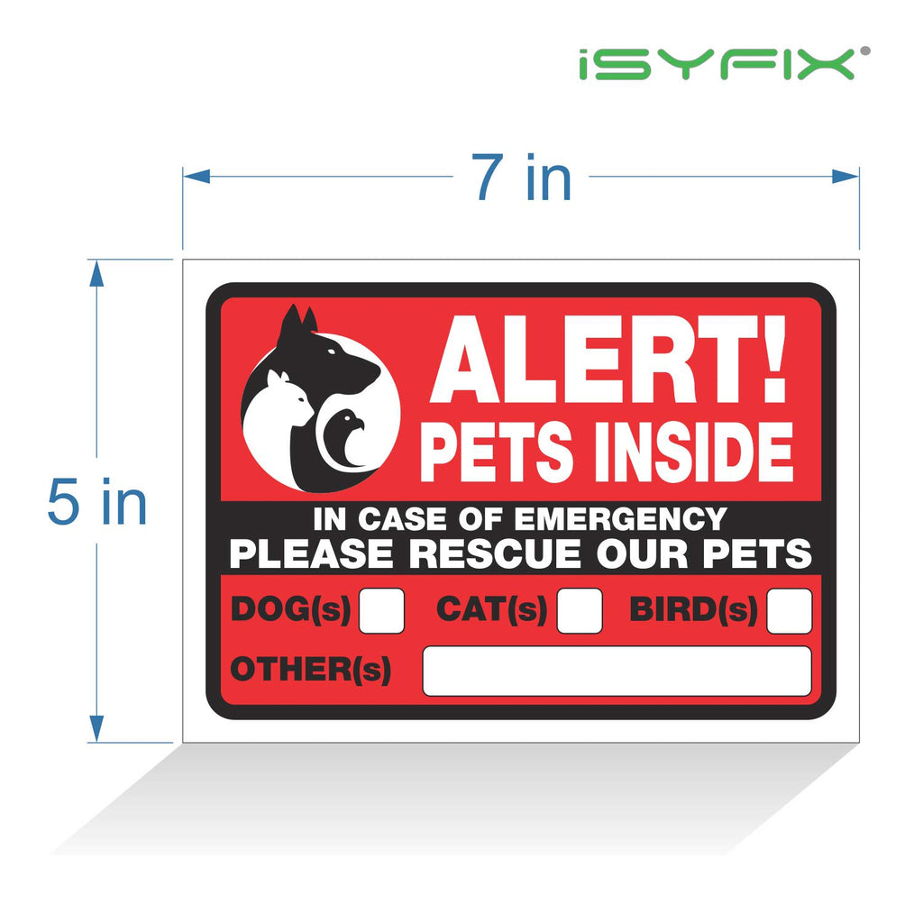 Pets Inside Alert Signs Stickers