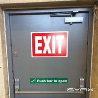 Exit sign sticker – adhesive vinyl, 10x7 in, 6-pack, view 2