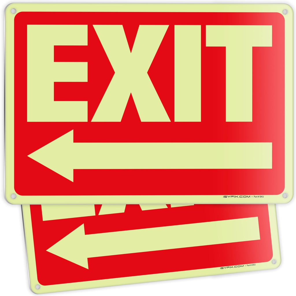 Exit Signs - Glow in the Dark Red