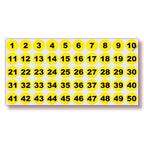 Consecutive Number Stickers - 1 to 50