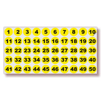 Consecutive Number Stickers 1–50 — Vinyl Inventory & Bin Labels