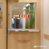Glow in the dark exit sign with arrows — adhesive vinyl, standard, 12 x 4 inch