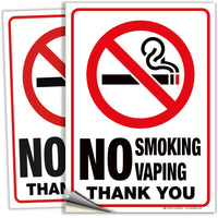 No Smoking No Vaping Sign – Aluminum, Vinyl & Plastic, 3 Sizes