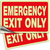 Emergency Exit Only Signs – Vinyl, Plastic & Aluminum, Glow Options