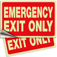 Emergency Exit Only Signs – Vinyl, Plastic & Aluminum, Glow Options