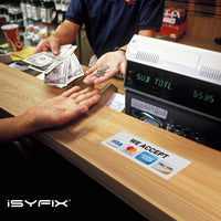 Credit card sign sticker