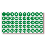 Consecutive Number Stickers 1–50 — Vinyl Inventory & Bin Labels