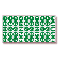 Consecutive Number Stickers 1–50 — Vinyl Inventory & Bin Labels