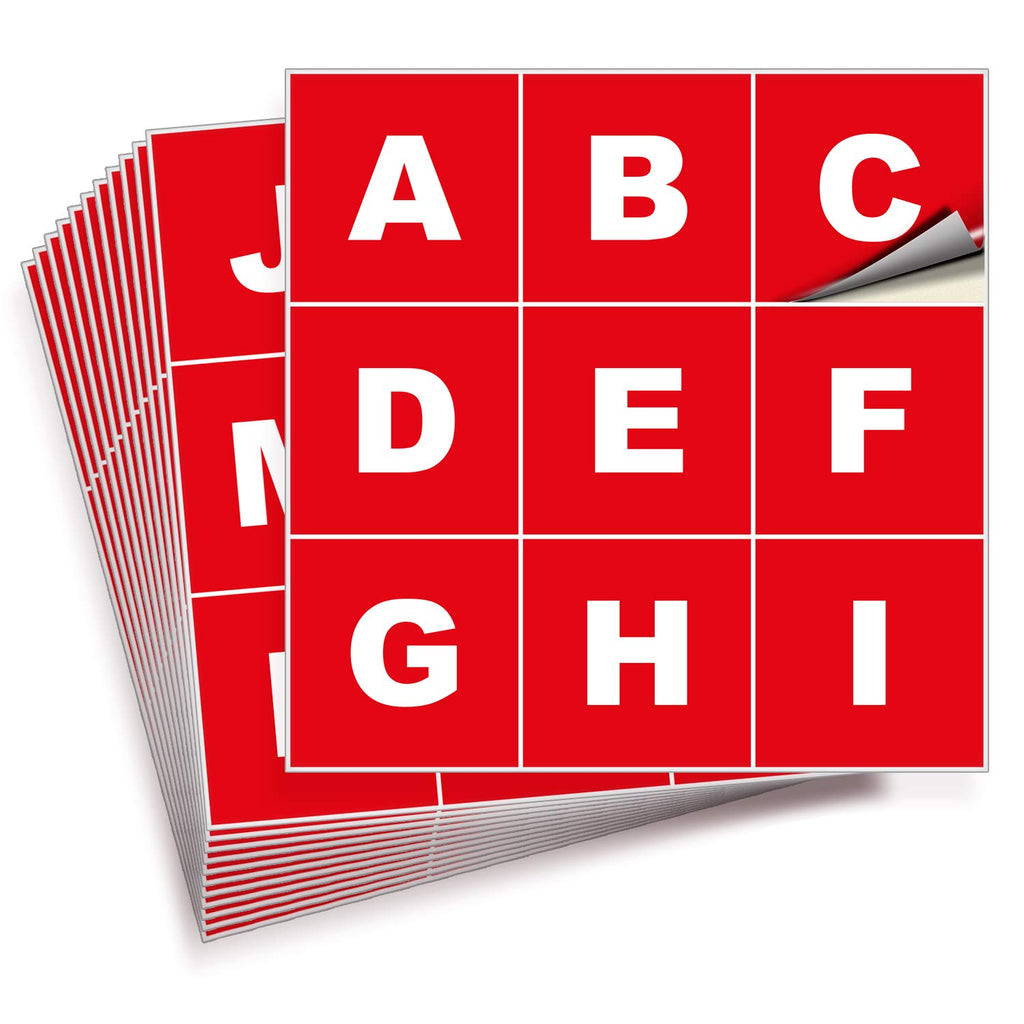 Square Letters Stickers - A to Z