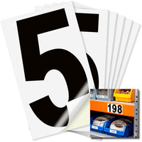 Number 5 black on white background, 3 inch vinyl sticker
