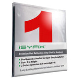 iSYFIX vinyl number stickers – Reflective Red