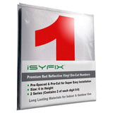 iSYFIX vinyl number stickers – Reflective Red
