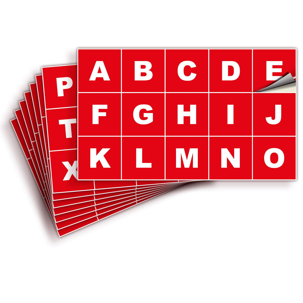 Square Letters Stickers - A to Z