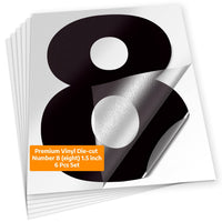 Number 8 vinyl sticker – black