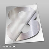 iSYFIX vinyl number stickers – Silver Brushed