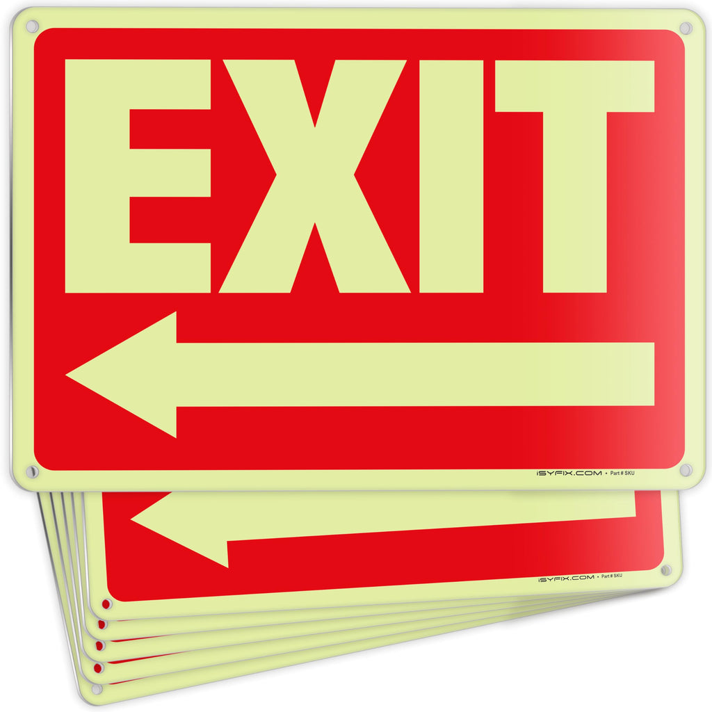 Exit Signs - Glow in the Dark Red
