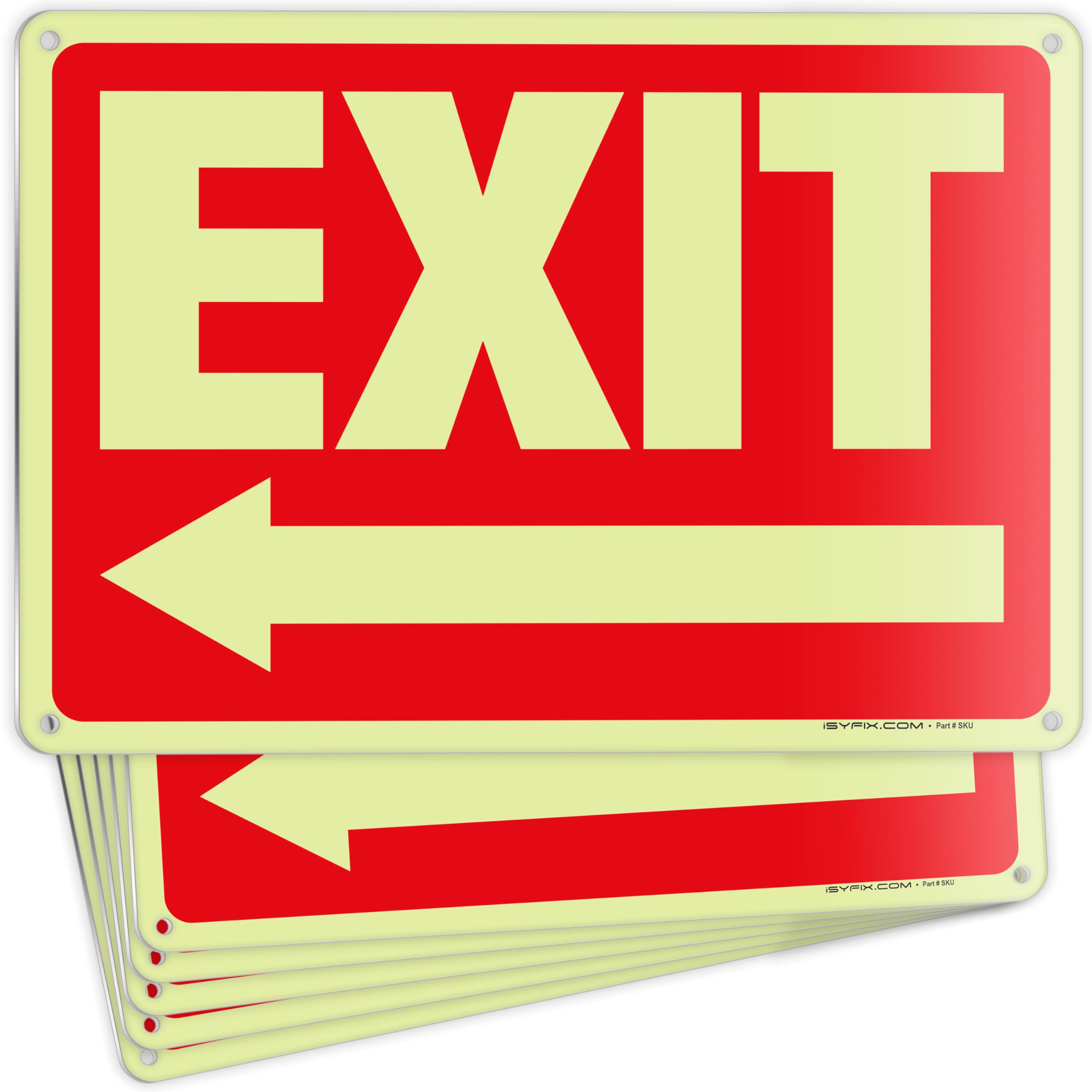 Exit Signs - Glow in the Dark Red